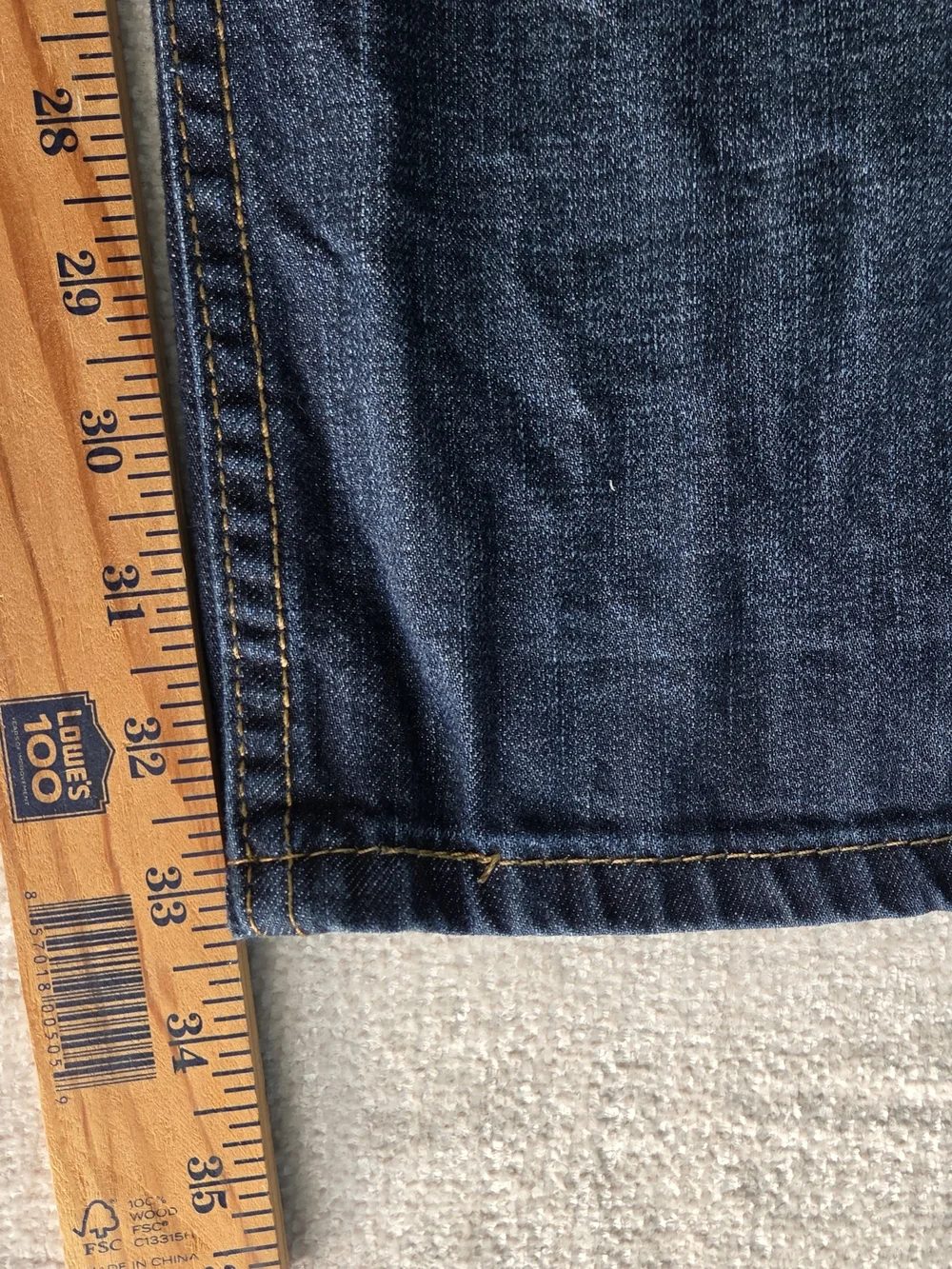 Levi's 514 Straight Fit Jeans Men's 36x34 Dark Wash WaterLess Stretch Denim Blue